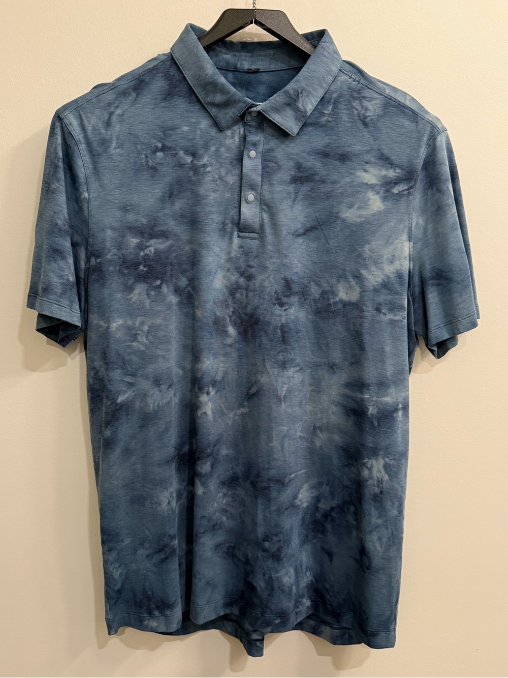 lululemon athletica - Short Sleeve Golf Polo  - Blue Tie-Die - XL